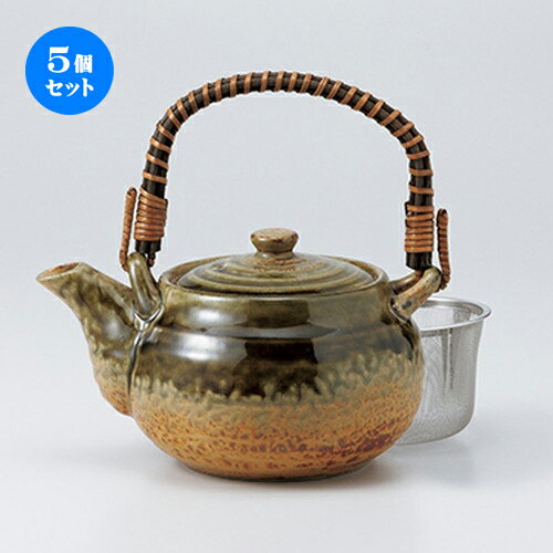5個セット 土瓶 / グリーン伊良保5号土瓶（U 茶コシ付） [ 19 x 12cm 750cc ] | ポット 急須 土瓶 お茶 大きい 一服 まったり 人気 おすすめ 食器 業務用 飲食店 カフェ うつわ 器 おしゃれ かわいい ギフト プレゼント 引き出物 誕生日 贈り物 贈答品 食器セット