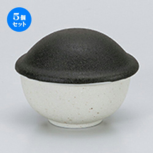 5個セット☆ 卓上小物 ☆ 白黒伊賀風姫蓋物 [ 10.7 x 9.5 x 8cm ］ | 人気 おすすめ 食器 業務用 飲食店 ..