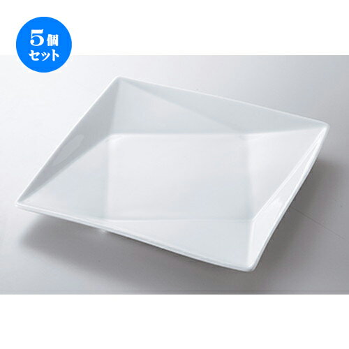 楽天せともの本舗5個セット☆ モダンスタイル ☆ FP20cm角皿（白磁） [ 20.7 x 20.7 x 2.6cm ] | 四角 スクエア スクエアー 角皿 パスタ 人気 おすすめ 食器 洋食器 業務用 飲食店 カフェ うつわ 器 おしゃれ かわいい ギフト プレゼント 引き出物 誕生日 贈り物 贈答品 食器セット