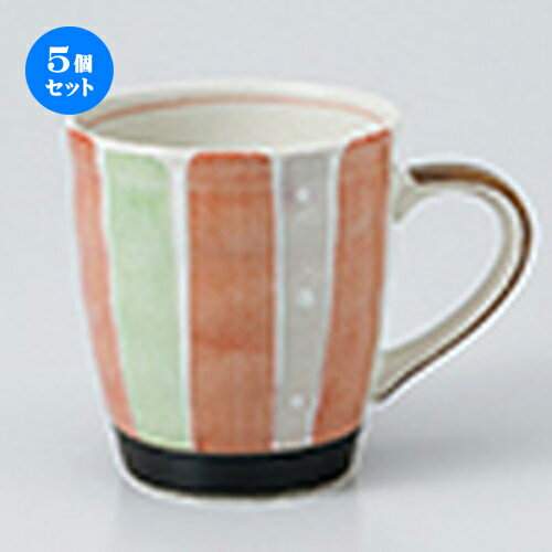 5個セット☆ マグ ☆ 軽々柚子水玉トクサマグ赤 [ 8.5 x 9.2cm ・ 300cc ］ | マグ マグカップ コーヒー ..