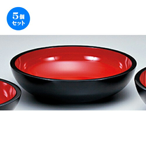 5個セット☆ 越前漆器 ☆ 尺6 新こね鉢 黒内朱 [ φ480 x h 125mm ］ | 蕎麦 そば うどん 出前 和食 パーティ おすすめ 人気 食器 業務用 飲食店 カフェ うつわ 器 おしゃれ かわいい お洒落 ギフト プレゼント 引き出物 内祝い 結婚祝い 誕生日 贈り物 贈答品