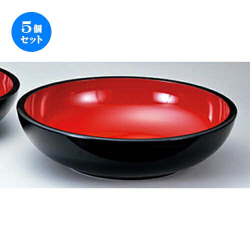 5個セット☆ 越前漆器 ☆ 尺8 新こね鉢 黒内朱 [ φ541 x h 110mm ］ | 蕎麦 そば うどん 出前 和食 パーティ おすすめ 人気 食器 業務用 飲食店 カフェ うつわ 器 おしゃれ かわいい お洒落 ギフト プレゼント 引き出物 内祝い 結婚祝い 誕生日 贈り物 贈答品