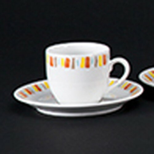 3個セット ☆ 洋陶オープン ☆ 強化パーマナンス （オレンジ） コーヒーC/S [ 碗 7.6 x 6.5cm 190cc 皿 15.3 x 1.9cm ] | コーヒー カップ ティー 紅茶 喫茶 人気 おすすめ 食器 洋食器 業務用 飲食店 カフェ うつわ 器 おしゃれ かわいい ギフト プレゼント 誕生日 贈答品