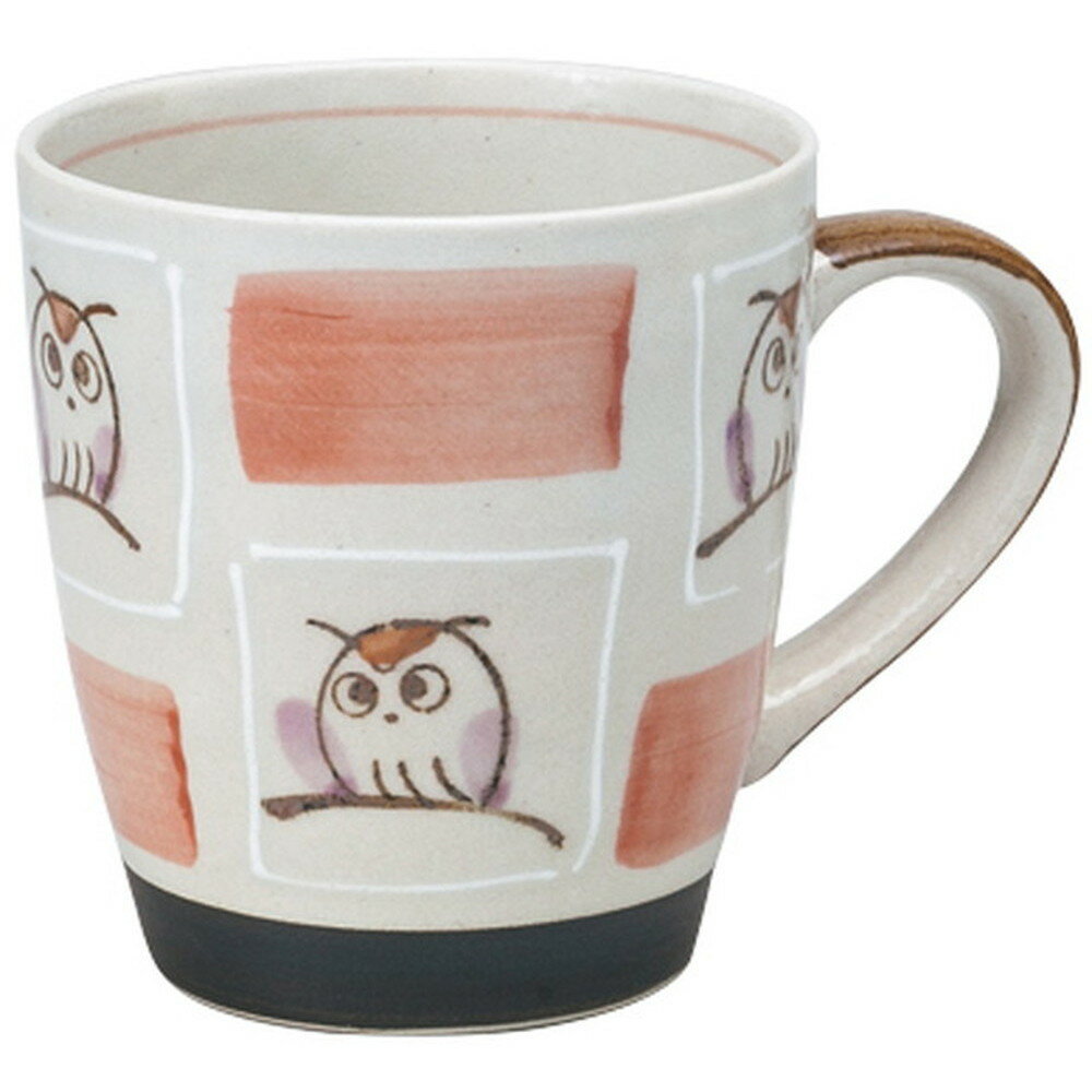 柚子市松ふくろう マグ(赤) [ 8.5 x 9cm 300cc ] マグカップ | マグ マグカップ コーヒー 紅茶 ティー ..