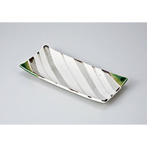 付出皿 織部ストライプ付出皿 ［ 22.4 x 10.3 x 2.5cm ］ | 付出 前菜 アラカルト 人気 おすすめ 食器 業務用 飲食店 カフェ うつわ 器 おしゃれ かわいい ギフト プレゼント 引き出物 誕生日 贈り物 贈答品(3)