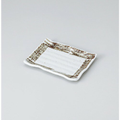 焼物皿 金流し渕波長角銘々皿 ［ 15.4 x 11.5 x 2cm ］ | 焼き物皿 ステーキ皿 サンマ 焼き魚 食器 業..