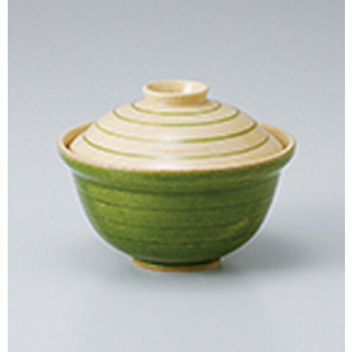 蓋物 グリーン渦福碗 ［ 10.8 x 8.5cm ］ | 煮物 料亭 旅館 割烹 碗 人気 おすすめ 食器 業務用 飲食店 カフェ うつわ 器 おしゃれ かわいい ギフト プレゼント 引き出物 誕生日 贈り物 贈答品
