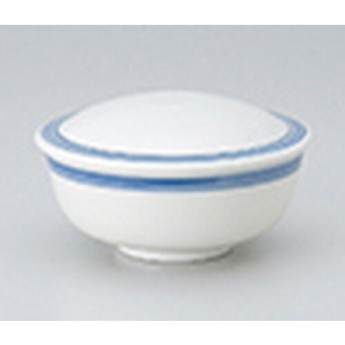 蒸碗 呉須ライン平むし碗 [ 10.7 x 6.3cm ・ 180cc ] | 茶碗蒸し ちゃわんむし 蒸し器 寿司屋 碗 むし碗 食器 業務用 飲食店 おしゃれ かわいい ギフト プレゼント 引き出物 誕生日 贈り物 贈答品