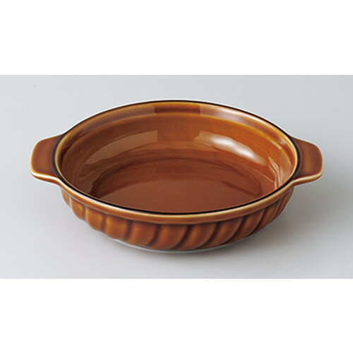 オーブン食器 アメ釉401 51/2吋グラタン ［ 17 x 14 x 3.5cm ］ | グラタン スープ ドリア アヒージョ ..