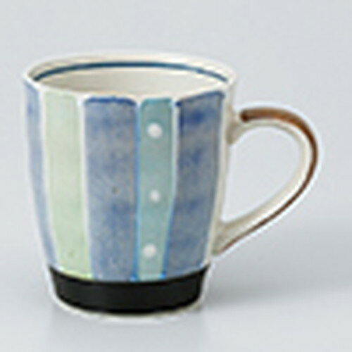 マグ 軽々柚子水玉トクサマグ青 ［ 8.5 x 9.2cm ・ 300cc ］