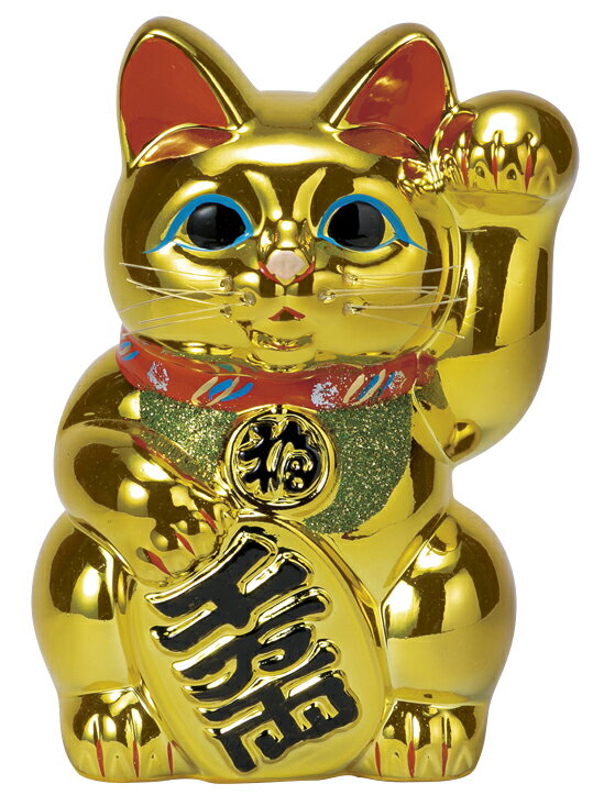 黄金小判猫10号（左手） [23.5×22×33cm