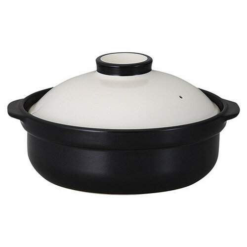 10個セット ☆ 土鍋 ☆ 宴 ホワイト/ブラック 10号鍋 IH対応 [ L 34.8 x S 30.8 x H 17.9cm ] 【 飲食店 料亭 旅館 割烹 居酒屋 和食器 業務用 冬 宴会 鍋パーティー 日本食 黒 ブラック 創作料理 渋い おしゃれ 】