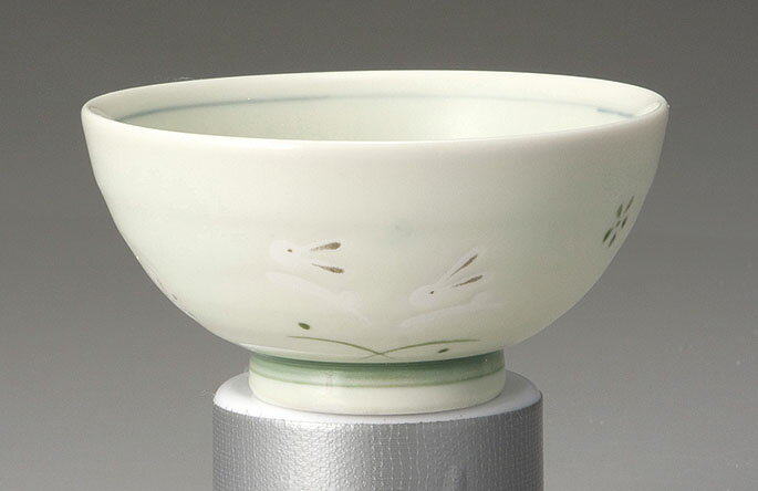 大平 中平 跳ねうさぎ姫茶碗グリン [10.3 x 5.2cm] | 茶碗 湯呑 ペア 夫婦 湯のみ ちゃわん 人気 おすすめ 食器 業務用 飲食店 カフェ うつわ 器 おしゃれ かわいい ギフト プレゼント 引き出物 誕生日 贈り物 贈答品