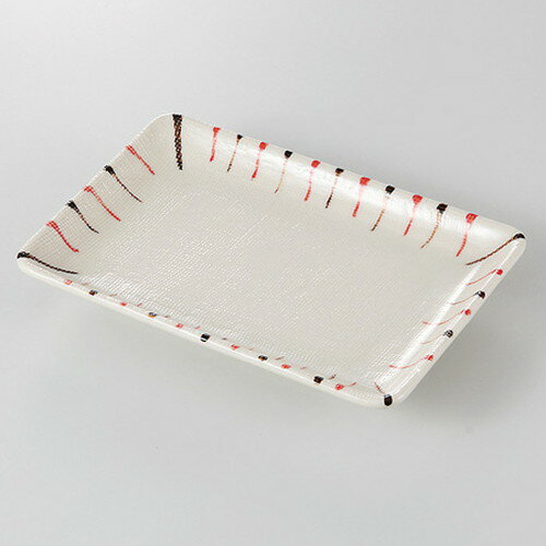 ☆ 焼物皿 ☆ 二色十草（赤） 6.0焼物皿 [ 17 x 11.6 x 2.3cm 250g ] | 焼き物皿 ステーキ皿 サンマ 焼き魚 食器 業務用 飲食店 カフェ うつわ 器 おしゃれ かわいい お洒落 ギフト プレゼント 引き出物 内祝い 結婚祝い 誕生日 贈り物 贈答品 おすすめ 人気
