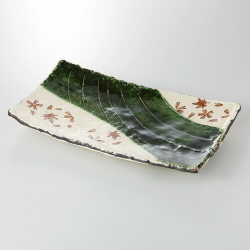 ☆ 盛込皿 ☆ 織部春秋 くし目角盛皿 [ 37 x 21.5 x 4.7cm 1800g ] | 盛り皿 盛皿 人気 おすすめ フルーツ皿 パーティー パスタ皿 食器 業務用 飲食店 カフェ うつわ 器 ギフト プレゼント 引き出物 誕生日 贈り物 贈答品 おしゃれ かわいい