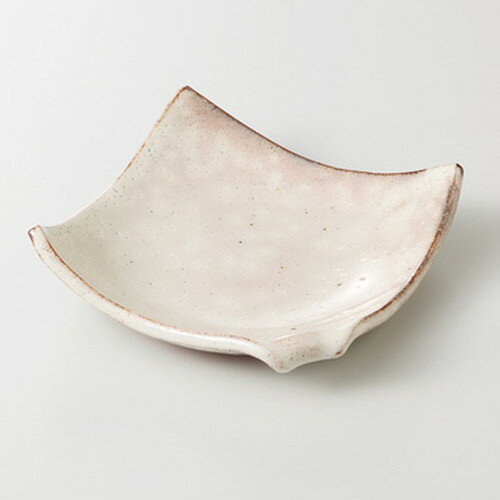 ☆ 特選取皿 ☆ 紫土白伊賀風 角皿 [ 12.7 x 12.5 x 3.6cm 190g ] | 取り皿 フルーツ皿 菓子皿 食器 業務用 飲食店 カフェ うつわ 器 おしゃれ かわいい お洒落 可愛いギフト プレゼント 引き出物 内祝い 結婚祝い 誕生日 贈り物 贈答品 おすすめ 人気