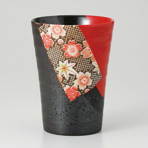 ☆ フリーカップ ☆ 赤友禅 フリーカップ 小 [ 7.8 x 9.6cm 230cc 224g ] | フリーカップ タンブラー カ..