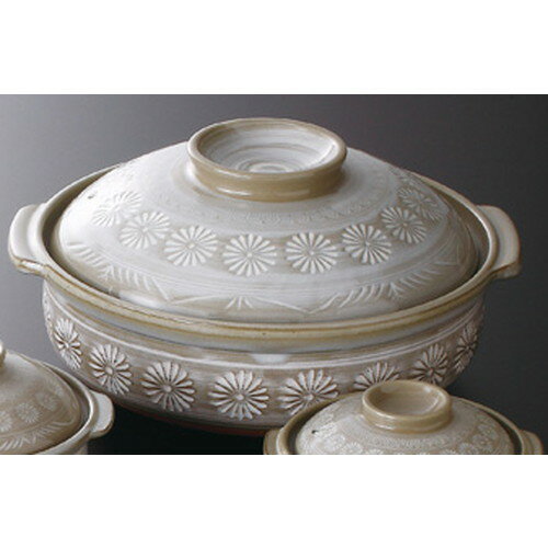 ☆ 土鍋 ☆ 花三島 7号鍋 [ 24 x 21.5 x 12.5cm ] | 土鍋 小さい 小さめ 2人用 インスタ あったかい ほかほか 人気 おすすめ 食器 業務用 飲食店 カフェ うつわ 器 おしゃれ かわいい ギフト プレゼント 引き出物 誕生日 贈り物 贈答品