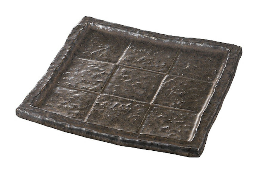 熔岩流 市松彫正角皿(大)[24.5x24.5x3.3cm] |和食器　小鉢　おすすめ　シック　上品