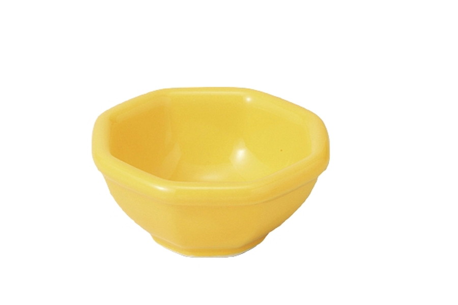 黄釉 八角珍味[6x5.8x2.7cm] |和食器　黄色　八角　かわいい　おしゃれ