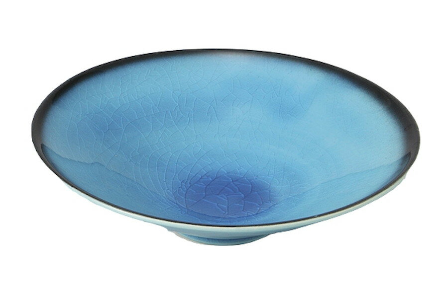 青輝貫入 7寸鉢[21.3x6cm] |和食器　鉢　皿　おしゃれ　ブルー　青