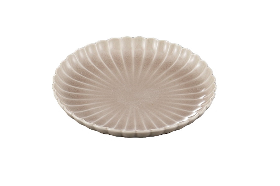 桜灰釉 菊型5.0丸皿[15.3x2.5cm] |和食器　カフェ風　皿　おしゃれ　ピンク