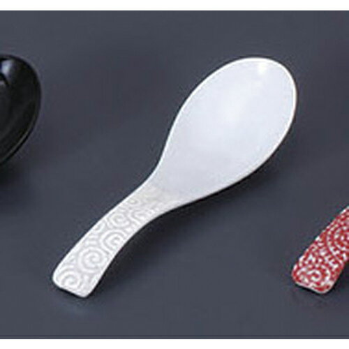 レンゲ うず唐草白磁京型レンゲ(大) [13.8 x 4cm] | 蓮華 レンゲ スプーン カトラリ チャーハン ラーメ..