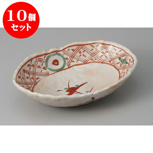 楽天せともの本舗10個セット 向付 志野釉赤絵楕円7.0浅鉢 [21.2 x 15.5 x 5.5cm] | 和食器 鉢 小鉢 ボウル 浅鉢 料亭 ホテル 食器 業務用 飲食店 カフェ うつわ 器 おしゃれ かわいい ギフト プレゼント 内祝い 誕生日 贈り物 贈答品 おすすめ 食器セット
