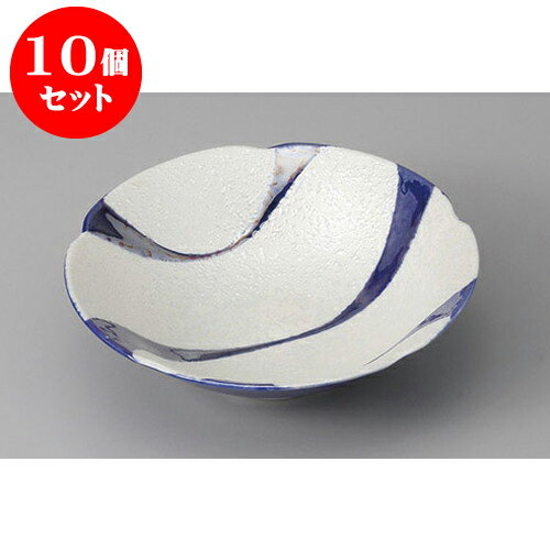 10個セット 向付 有田焼ルリ釉流水ラスター花型多用鉢 [15.6 x 4.5cm] | 和食器 鉢 小鉢 ボウル 浅鉢 料亭 ホテル 食器 業務用 飲食店 カフェ うつわ 器 おしゃれ かわいい ギフト プレゼント 内祝い 誕生日 贈り物 贈答品 おすすめ 食器セット
