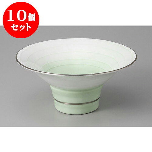 10個セット 向付 渕プラチナひわ吹反型鉢 [17 x 17 x 8cm] | 和食器 鉢 小鉢 ボウル 浅鉢 料亭 ホテル 食器 業務用 飲食店 カフェ うつわ 器 おしゃれ かわいい ギフト プレゼント 内祝い 誕生日 贈り物 贈答品 おすすめ 食器セット