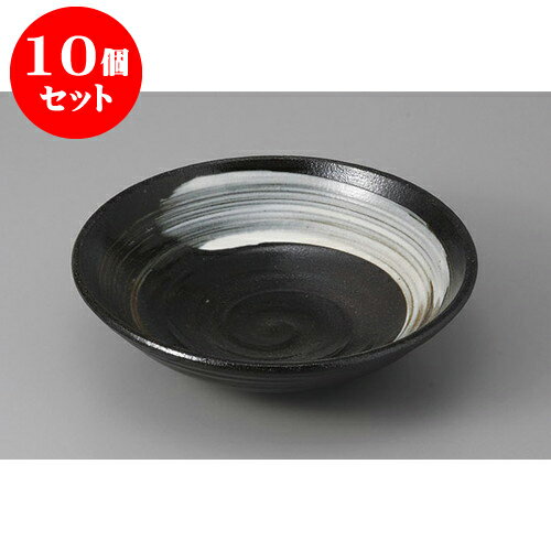 10個セット 向付 黒釉白刷毛6.0鉢 [19 x 5cm] | 和食器 鉢 小鉢 ボウル 浅鉢 料亭 ホテル 食器 業務用 飲食店 カフェ うつわ 器 おしゃれ かわいい ギフト プレゼント 内祝い 誕生日 贈り物 贈答品 おすすめ 食器セット