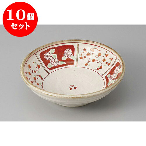 10個セット 向付 間取赤絵浅鉢 [16.7 x 5cm] | 和食器 鉢 小鉢 ボウル 浅鉢 料亭 ホテル 食器 業務用 飲食店 カフェ うつわ 器 おしゃれ かわいい ギフト プレゼント 内祝い 誕生日 贈り物 贈答品 おすすめ 食器セット
