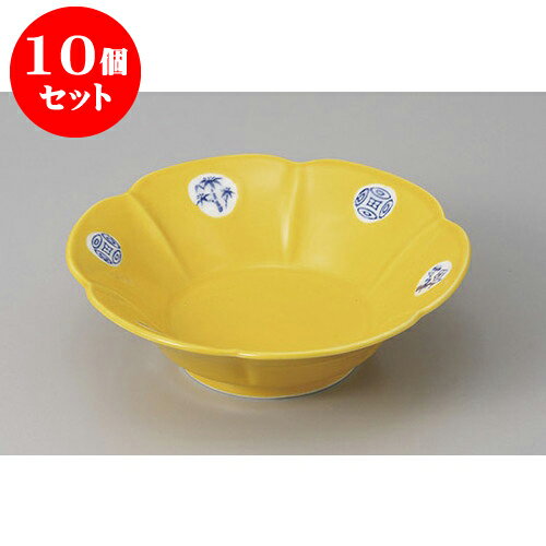 10個セット 向付 黄松竹梅朝顔平向付 [14.5 x 4.5cm] | 和食器 鉢 小鉢 ボウル 浅鉢 料亭 ホテル 食器 業務用 飲食店 カフェ うつわ 器 おしゃれ かわいい ギフト プレゼント 内祝い 誕生日 贈り物 贈答品 おすすめ 食器セット