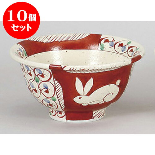 10個セット 丼 萩粉引赤濃間取6.5反玉渕丼 [19.7 x 10.2cm 1300cc] | お好み丼 丼ぶり カフェ丼 鉢 ラーメン そば うどん ボウル 食器 業務用 飲食店 カフェ うつわ 器 おしゃれ かわいい ギフト プレゼント 誕生日 贈り物 贈答品