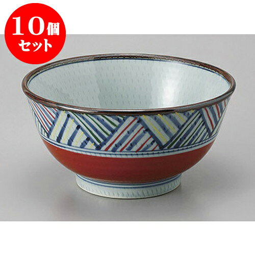 10個セット 丼 アジロ赤5.5多用丼 [17 x 8.5cm] | お好み丼 丼ぶり カフェ丼 鉢 ラーメン そば うどん ボウル 食器 業務用 飲食店 カフェ うつわ 器 おしゃれ かわいい ギフト プレゼント 誕生日 贈り物 贈答品 食器セット