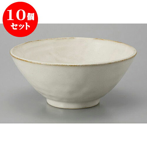 10個セット 丼 粉引手捻り6.3丼 [19.2 x 8.3cm] | お好み丼 丼ぶり カフェ丼 鉢 ラーメン そば うどん ..