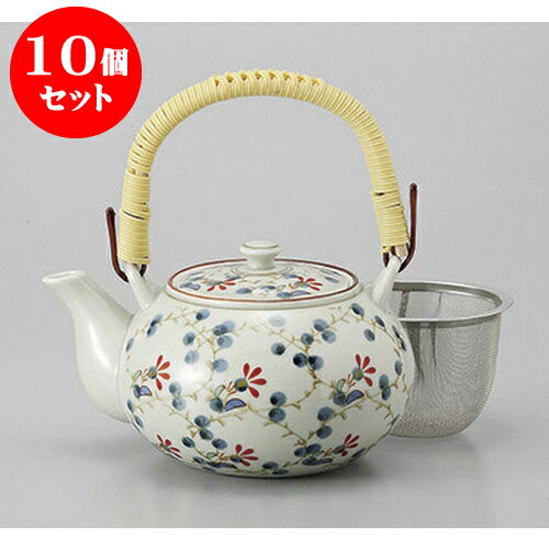 10個セット 有田焼土瓶 有田焼錦草花U付4号土瓶 [500cc] | ポット 急須 きゅうす 土瓶 お茶 一服 まっ..
