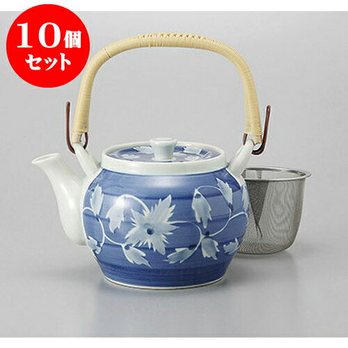 10個セット 有田焼土瓶 有田焼呉須巻蔦U付8号土瓶 [1300cc] | ポット 急須 土瓶 お茶 大きい 一服 まったり 人気 おすすめ 食器 業務用 飲食店 カフェ うつわ 器 おしゃれ かわいい ギフト プレゼント 引き出物 誕生日 贈り物 贈答品 食器セット