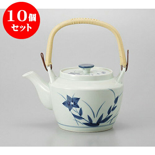 10個セット 有田焼土瓶 有田焼青磁桔梗(M)10号土瓶 [2000cc] | ポット 急須 土瓶 お茶 大きい 一服 まったり 人気 おすすめ 食器 業務用 飲食店 カフェ うつわ 器 おしゃれ かわいい ギフト プレゼント 引き出物 誕生日 贈り物 贈答品 食器セット