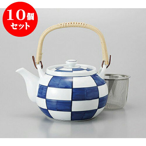 10個セット 有田焼土瓶 有田焼濃市松U付6号土瓶 [800cc] | ポット 急須 土瓶 お茶 大きい 一服 まったり 人気 おすすめ 食器 業務用 飲食店 カフェ うつわ 器 おしゃれ かわいい ギフト プレゼント 引き出物 誕生日 贈り物 贈答品 食器セット