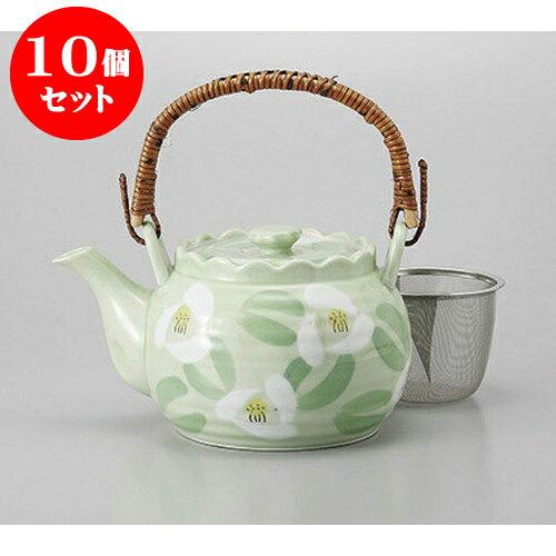 10個セット 有田焼土瓶 有田焼緑山茶花六兵ェU付8号土瓶 [1350cc] | ポット 急須 土瓶 お茶 大きい 一服 まったり 人気 おすすめ 食器 業務用 飲食店 カフェ うつわ 器 おしゃれ かわいい ギフト プレゼント 引き出物 誕生日 贈り物 贈答品 食器セット