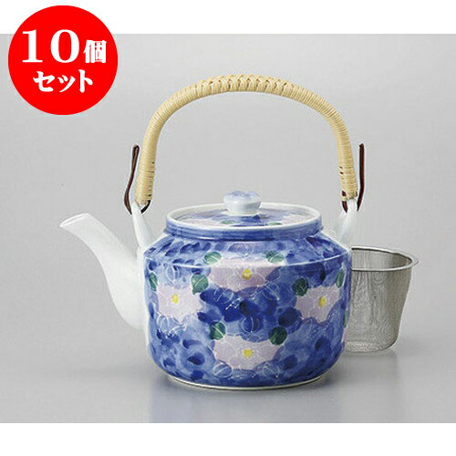 10個セット 土瓶 紫花(万能茶こし付)10号土瓶 [16.5 x 14.5cm 1900cc] | ポット 急須 土瓶 お茶 大きい 一服 まったり 人気 おすすめ 食器 業務用 飲食店 カフェ うつわ 器 おしゃれ かわいい ギフト プレゼント 引き出物 誕生日 贈り物 贈答品 食器セット