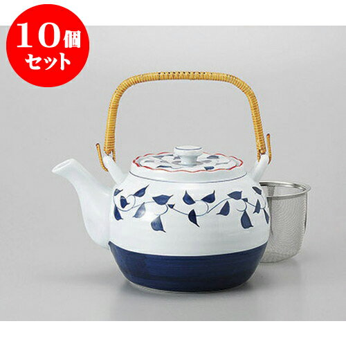 10個セット 土瓶 呉須唐草6号土瓶 [13.5 x 12cm 1200cc] | ポット 急須 土瓶 お茶 大きい 一服 まったり 人気 おすすめ 食器 業務用 飲食店 カフェ うつわ 器 おしゃれ かわいい ギフト プレゼント 引き出物 誕生日 贈り物 贈答品 食器セット
