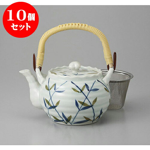 10個セット 土瓶 新つゆ草六兵4号土瓶Uアミ付 [12.3 x 10.4cm 600cc] | ポット 急須 土瓶 お茶 大きい 一服 まったり 人気 おすすめ 食器 業務用 飲食店 カフェ うつわ 器 おしゃれ かわいい ギフト プレゼント 引き出物 誕生日 贈り物 贈答品 食器セット