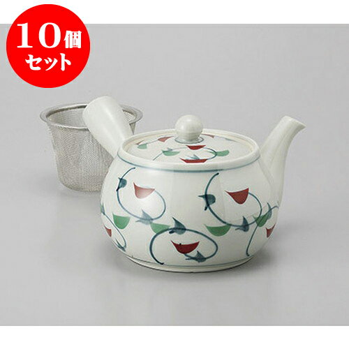 10個セット 急須 新錦唐草中急須(万能茶こし付) [11 x 9.2cm 420cc] | ポット 急須 きゅうす 土瓶 お茶 一服 まったり 人気 おすすめ 食器 業務用 飲食店 カフェ うつわ 器 おしゃれ かわいい ギフト プレゼント 引き出物 誕生日 贈り物 贈答品 食器セット