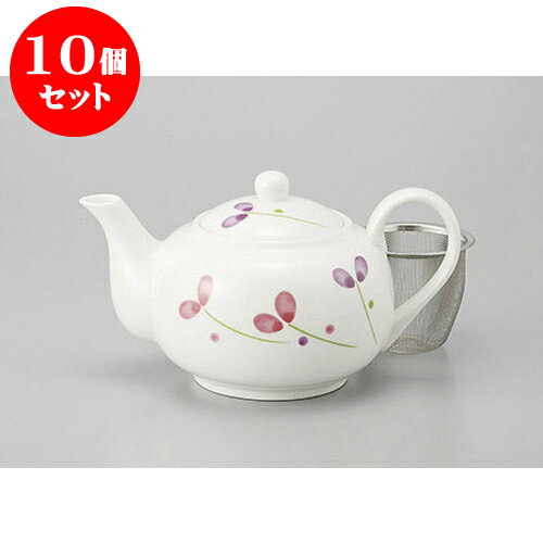 10個セット ポット かざ花ポット(カゴアミ付) [12 x 10.5cm 600cc] | ポット 急須 土瓶 紅茶 コーヒー まったり 人気 おすすめ 食器 業務用 飲食店 カフェ うつわ 器 おしゃれ かわいい ギフト プレゼント 引き出物 誕生日 贈り物 贈答品 食器セット