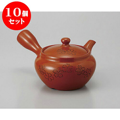 10個セット 急須 朱泥1.8合桜帯網 [320cc] | ポット 急須 きゅうす 土瓶 お茶 一服 まったり 人気 おすすめ 食器 業務用 飲食店 カフェ うつわ 器 おしゃれ かわいい ギフト プレゼント 引き出物 誕生日 贈り物 贈答品 食器セット