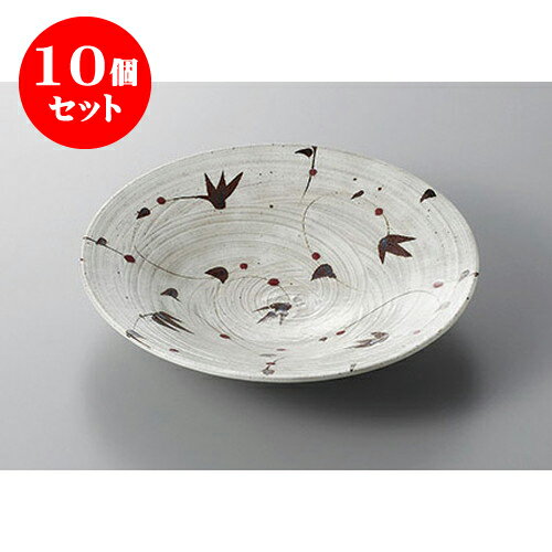 10個セット パスタ皿 刷毛目唐草パスタ鉢 [22.1 x 4.5cm] エコマーク | パスタ カレー メイン 皿 麺皿 スパゲティ 人気 おすすめ 食器 洋食器 業務用 飲食店 カフェ うつわ 器 おしゃれ かわいい ギフト プレゼント 引き出物 誕生日 贈答品 カフェ 自宅 レストラン イベント