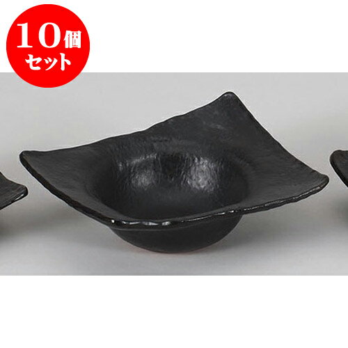 10個セット 陶板 黒耐熱角丸陶板(中) [22.8 x 19 x 7.5cm] 直火 料亭 旅館 和食器 飲食店 業務用