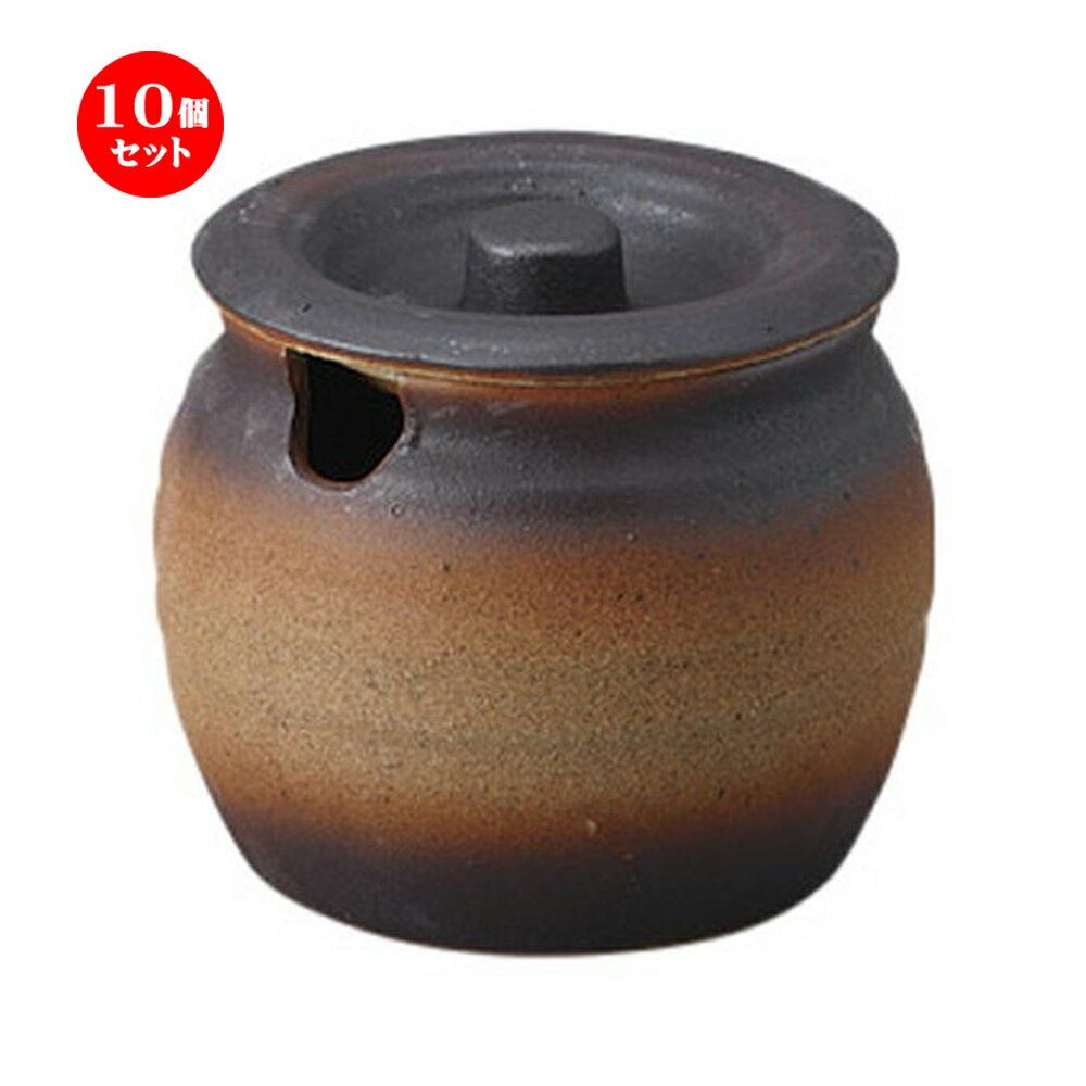10個セット カメ 備前風薬味入れ　5号 [13.7 x 12.3cm] 土物 | 人気 おすすめ 食器 洋食器 業務用 飲食店 カフェ うつわ 器 おしゃれ かわいい ギフト プレゼント 誕生日 贈答品 食器セット 食器セット